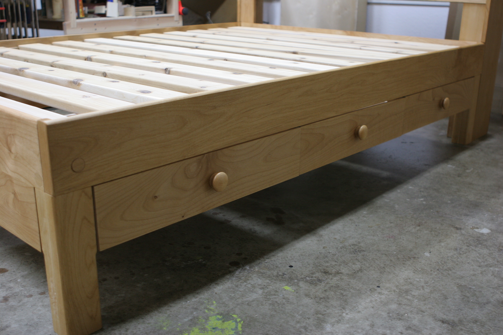 Alder full/double with 3 drawers, storage headboard