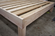 Fir frame with 15 slats and bolt hole plugs