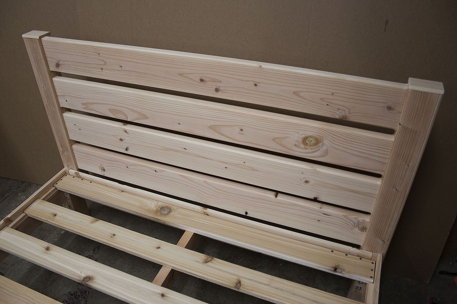 Fir horizontal-slat headboard