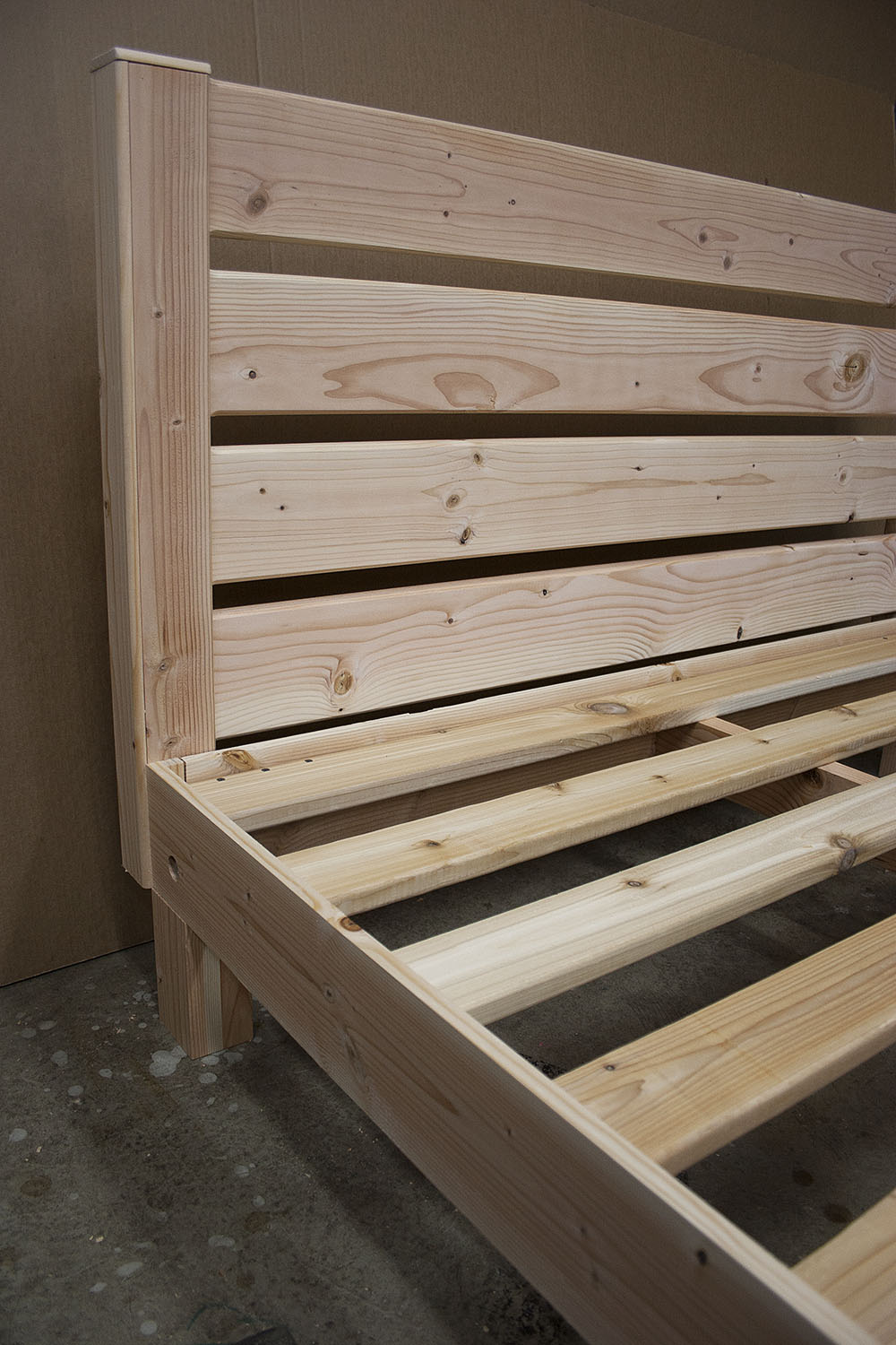 Fir horizontal-slat headboard