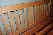 Curly maple slats on maple headboard